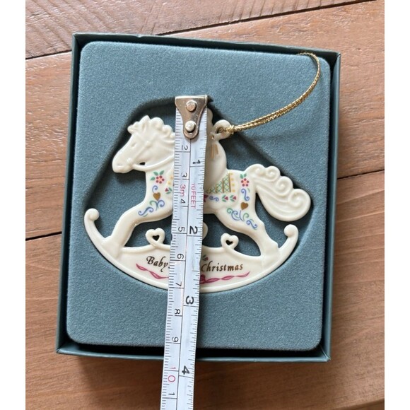 Lenox 1996 Baby's First 1st Christmas Tree Ornament Rocking Horse Used - Picture 6 of 9
